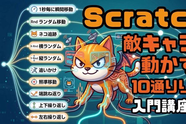 7/11土&7/12日のオンライン授業はゼロから学ぼうScratch：敵キャラの動かし方10種！