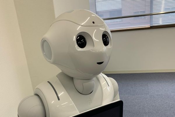 ペッパーくんがお出迎えします