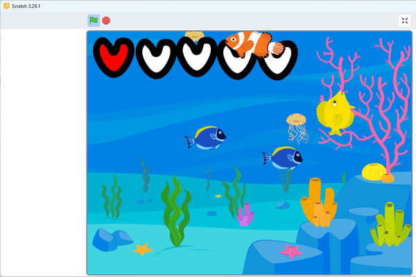 生徒作品例魚を食べて進化するゲーム