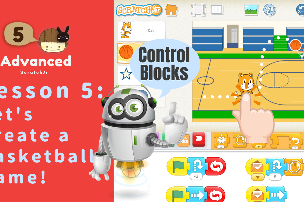 7/15(土) 、7/16(日)のオンライン講座は英語版eプログラミング「Lesson 5: Let's Create a Basketball Game!」でプログラミングを学びます。