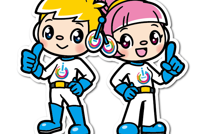 背中合わせ素材キャラクター
