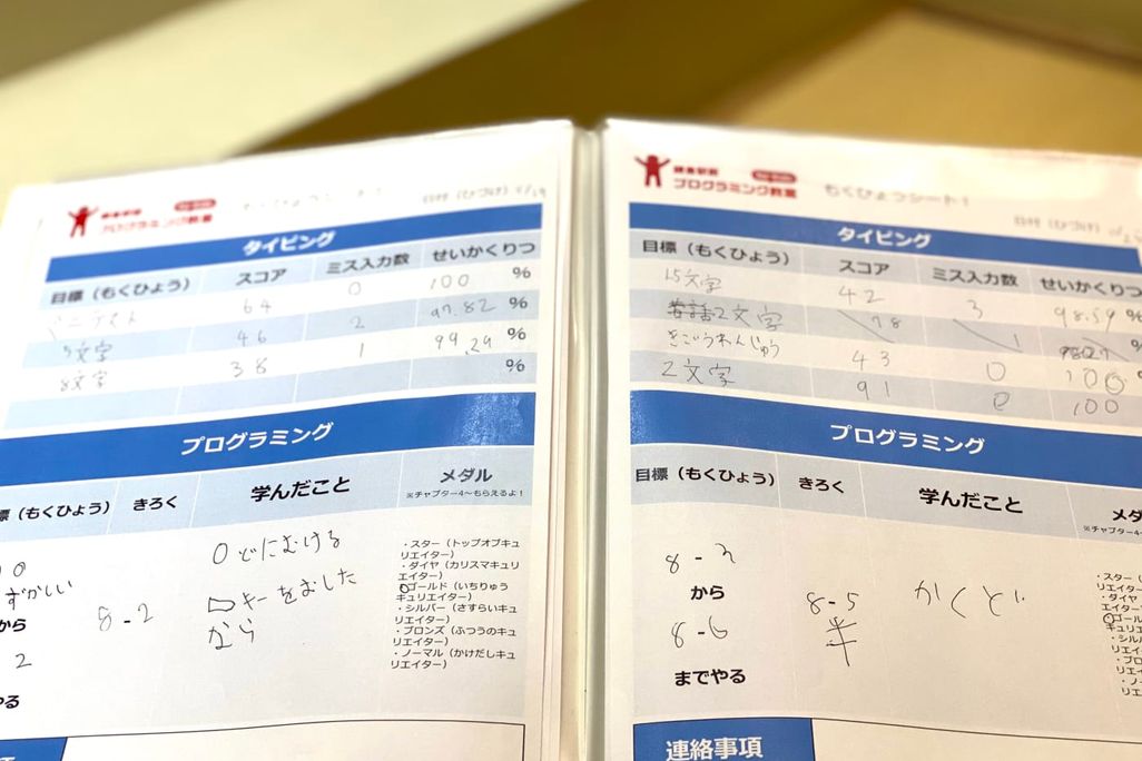 学習成果がファイルに溜まっていくので、保護者の方も「どんなことを学んでいるのかな？」と把握しやすいです。