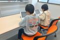生徒同士のタイピング競争の模様です。楽しく競い合ってます。