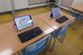 教室のタブレットを用いて、楽しみながら学習を進めていきます♪