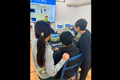 漢字を読み解くタイピングゲームをプレイ中