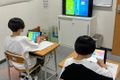 モニター画面につなぎクリエイト作品の発表を毎月します。