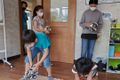 EV3のプログラムができたら、別の部屋で動かして確認