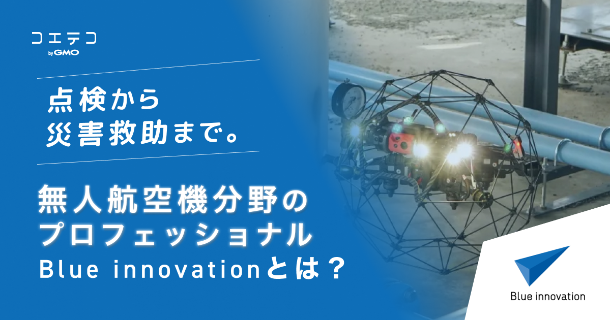 点検から災害救助まで。無人航空機分野のプロフェッショナル Blue innovationとは？