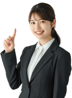 指をさす女性
