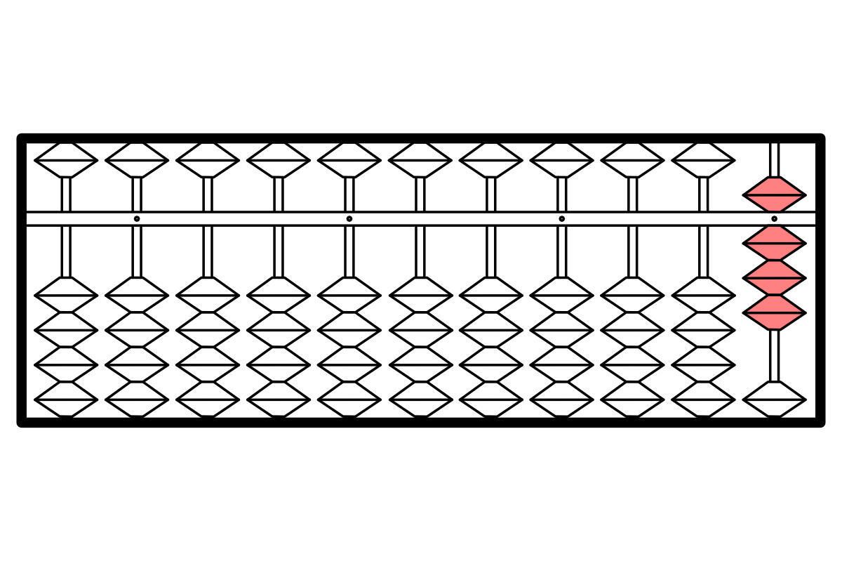 そろばんのイラスト。数字の「8」を表している。