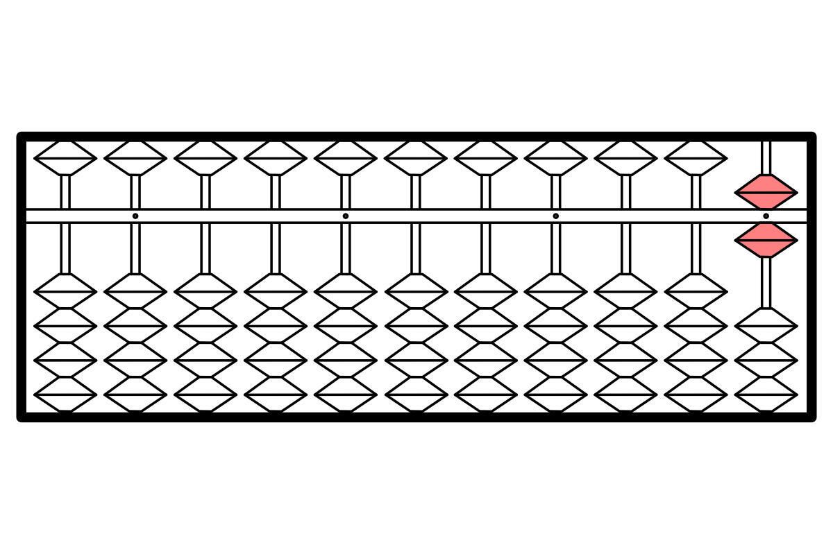 そろばんのイラスト。数字の「6」を表している。