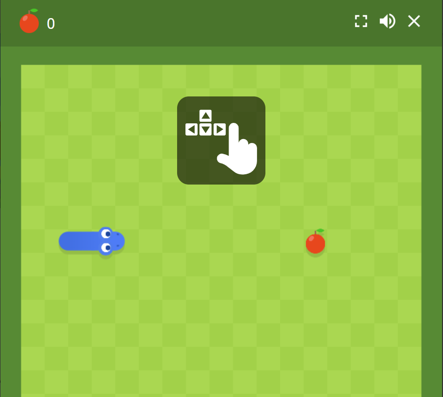 蛇とリンゴの2Dゲームのスクリーンショット