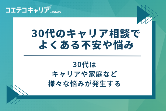 30代のキャリア相談でよくある不安や悩み