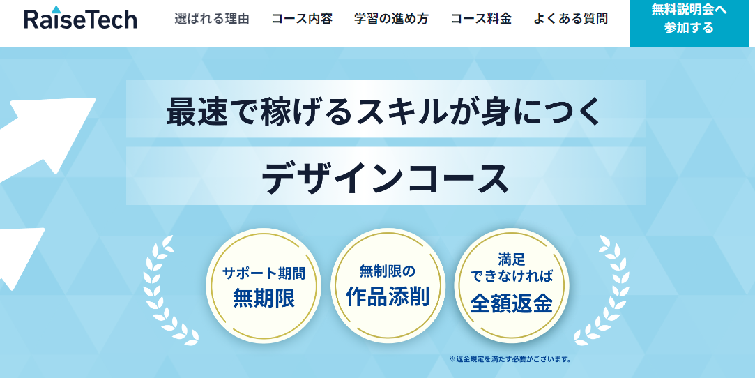 RaiseTechの公式サイト画像