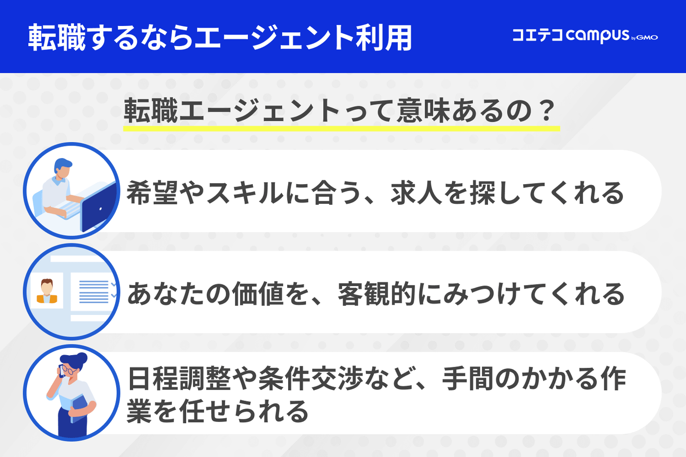 転職するならエージェント利用