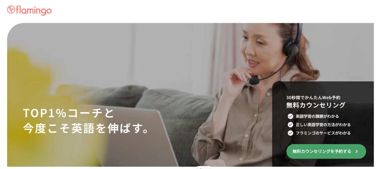フラミンゴオンライン英語コーチング | 英語レベルに合わせたパーソナルトレーニングを受けられる英語コーチングサービス