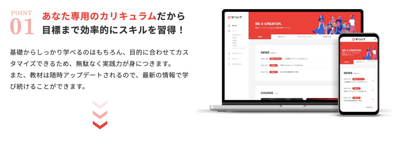 デジハクの強み①専用カリキュラム