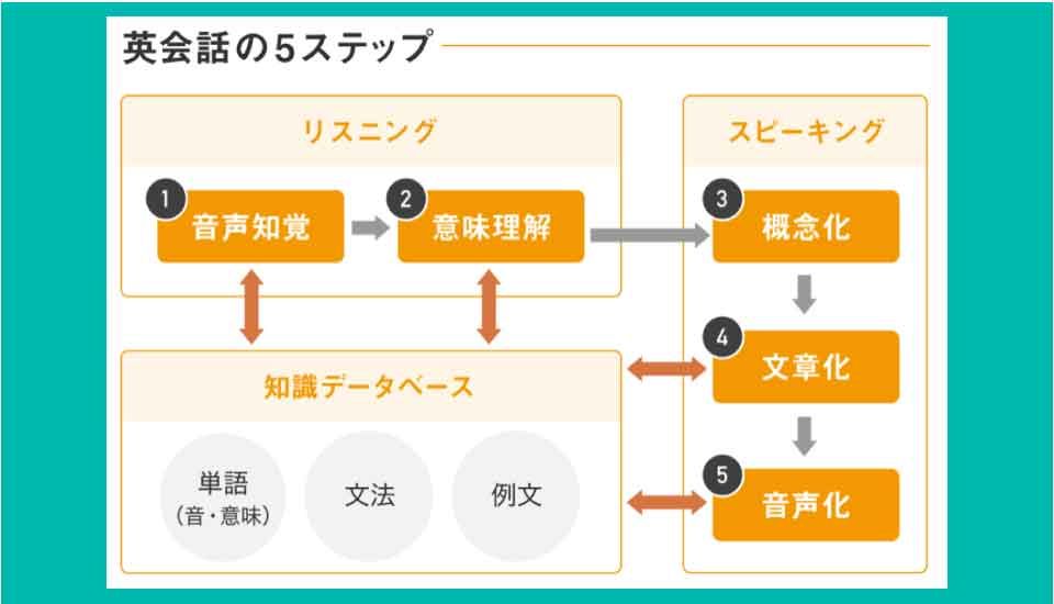 英語の5ステップを示すチャート