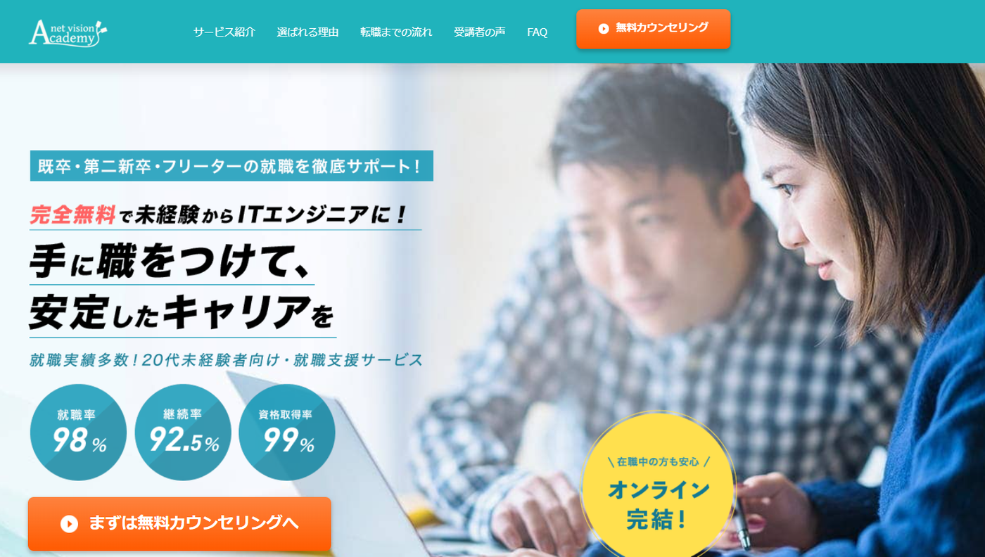 ネットビジョンアカデミーサービストップ画像