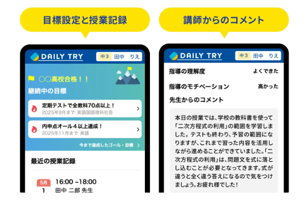 個別教室のトライ授業の様子