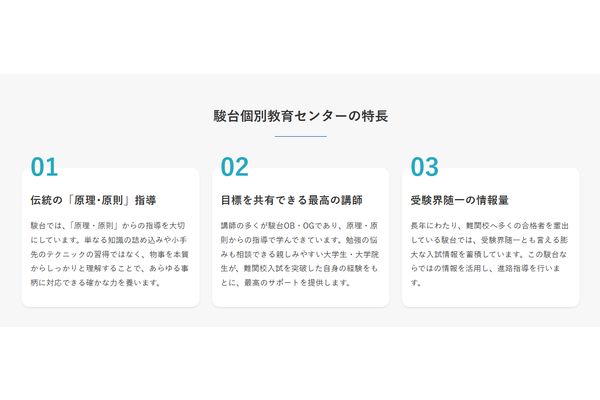 駿台個別教育センターの特徴