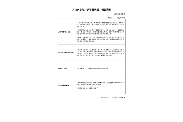 保護者の皆さまへの学習状況の報告が好評です