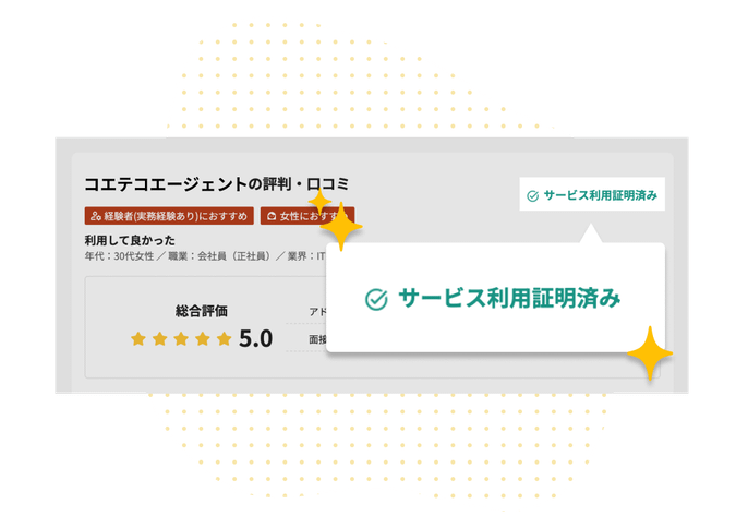 サービス利用証明済みマークのイラスト