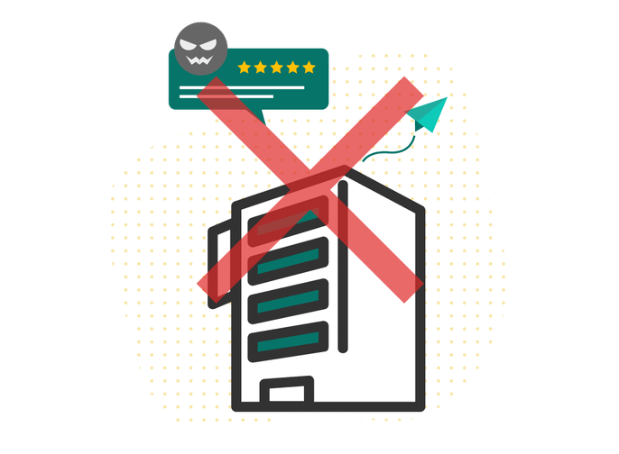 特定のサービスを評価しないイラスト