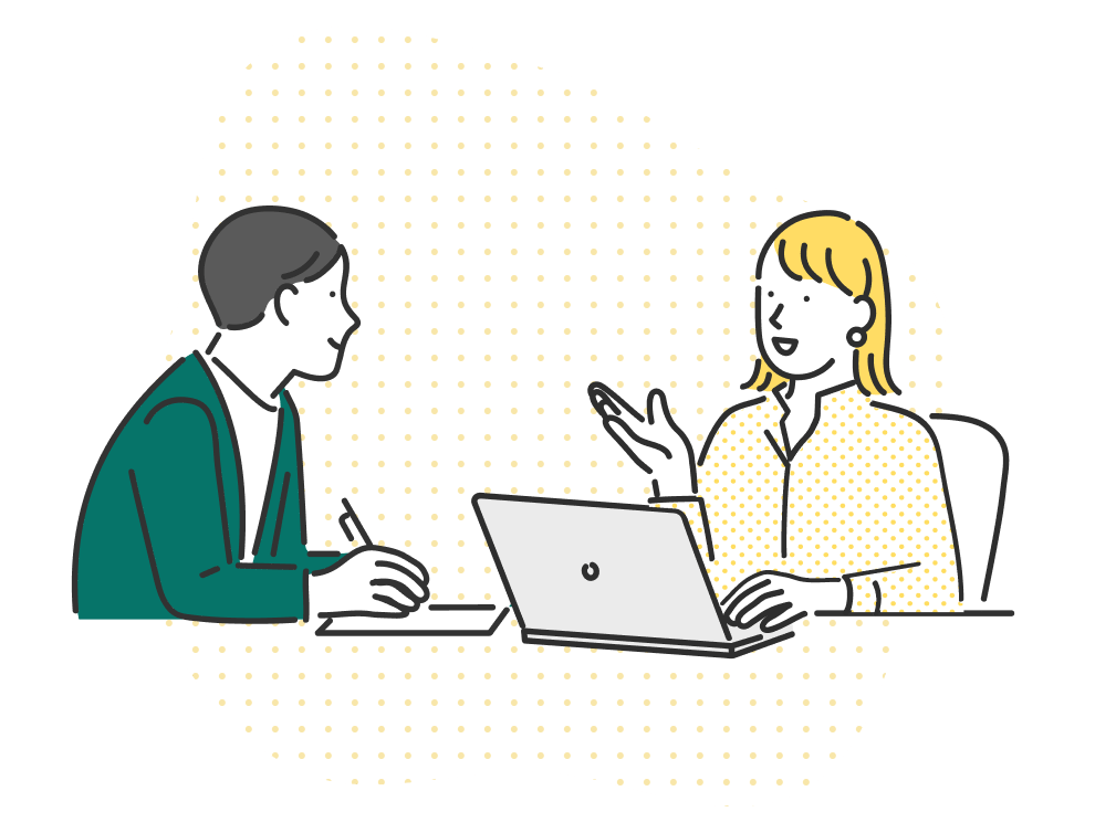 できるだけ取材を行い、一次情報をもとにした発信を心がけていますのイラスト