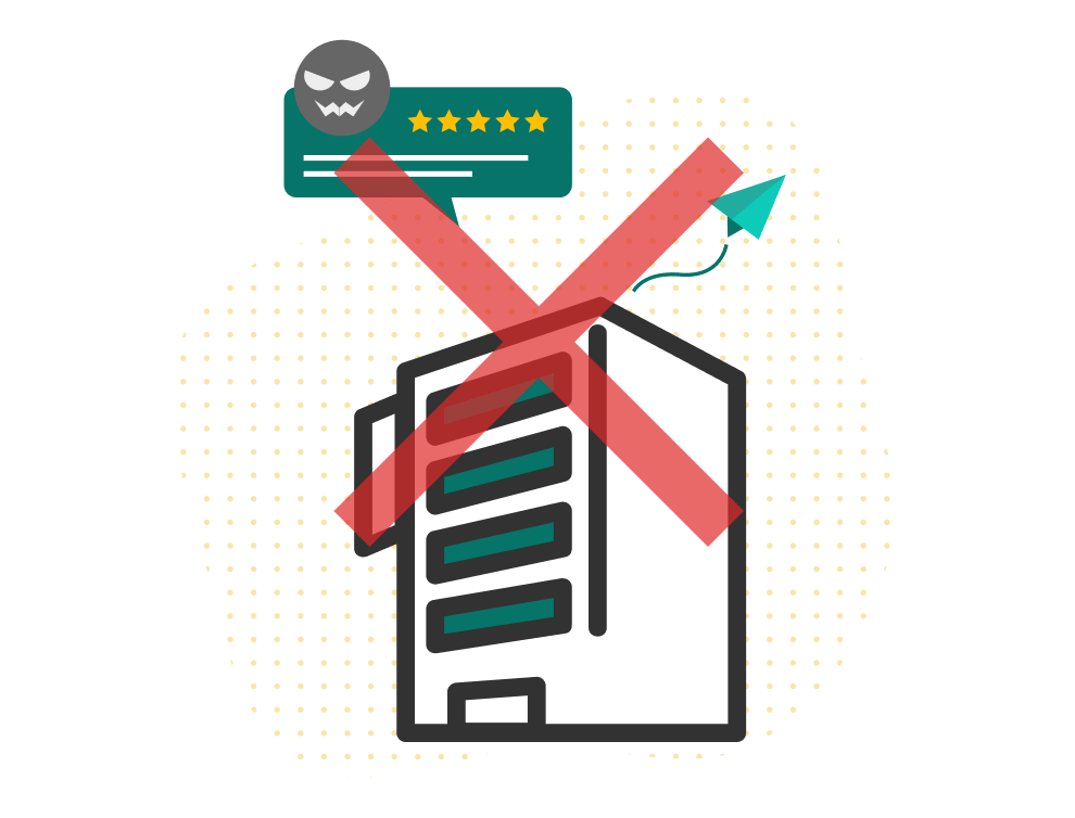 特定のサービスを評価しないイラスト